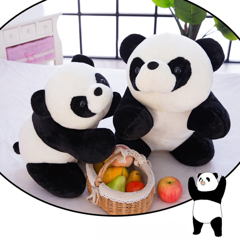 Bonito panda con peluche de bambú