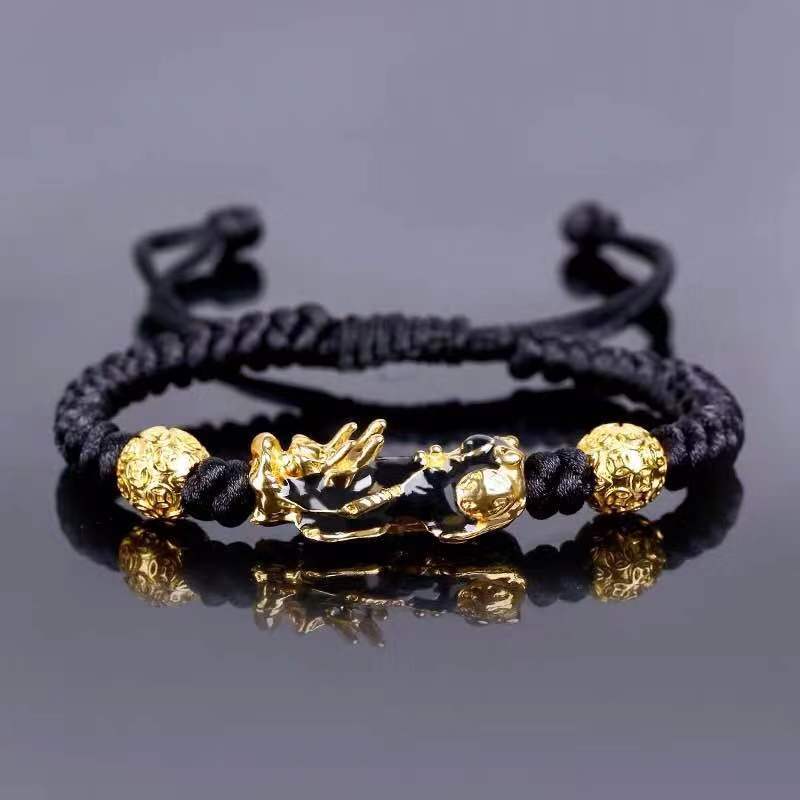 Pulsera Pixiu de cuentas de oración de la suerte para hombre Feng Shui