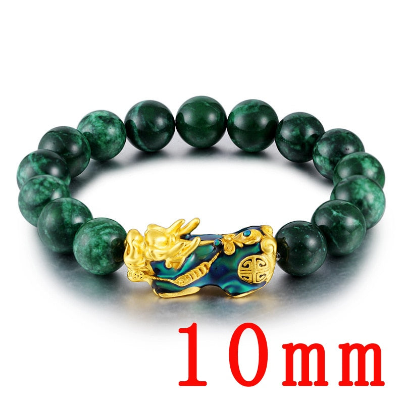 Pulsera Pixiu de cuentas de oración de la suerte para hombre Feng Shui