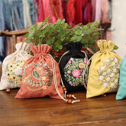 Kit de bordado de bolsa de almacenamiento hecho a mano DIY