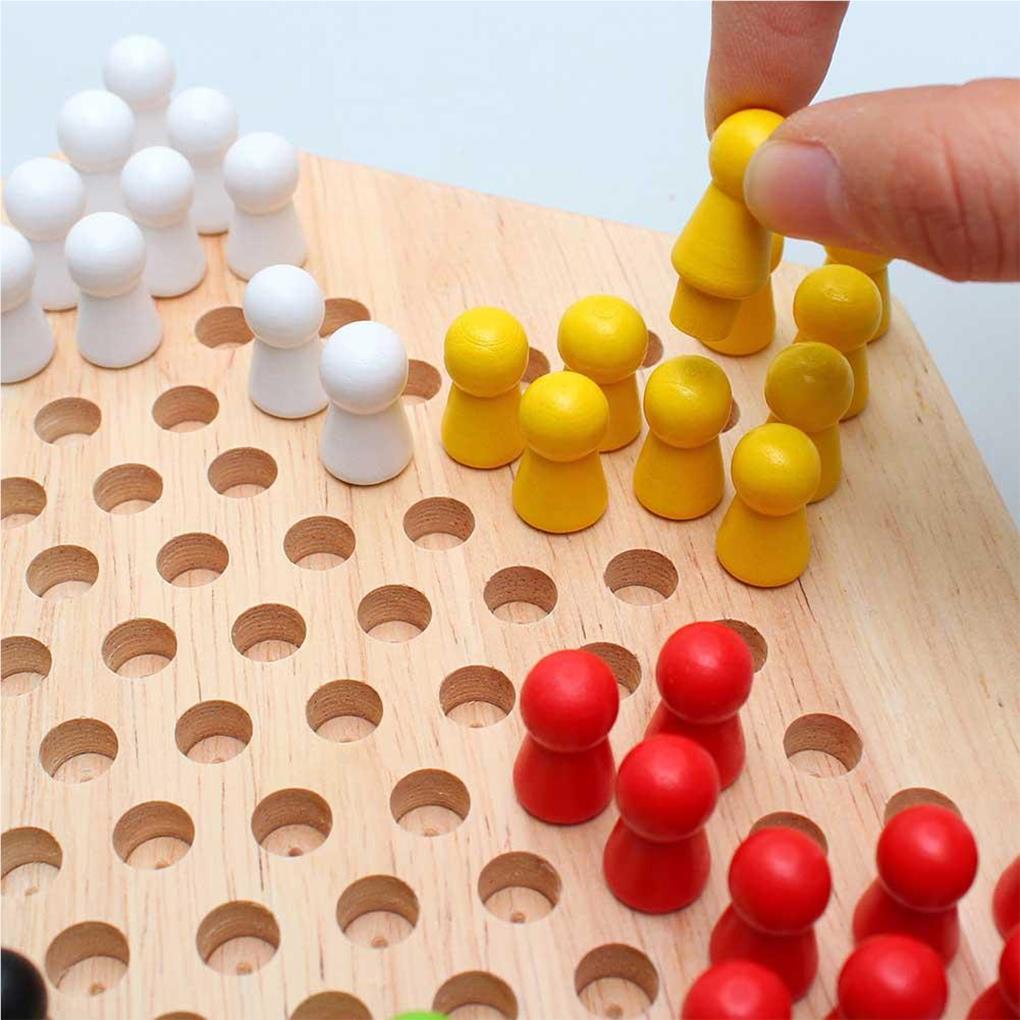 Tablero educativo de madera para niños Damas chinas clásicas