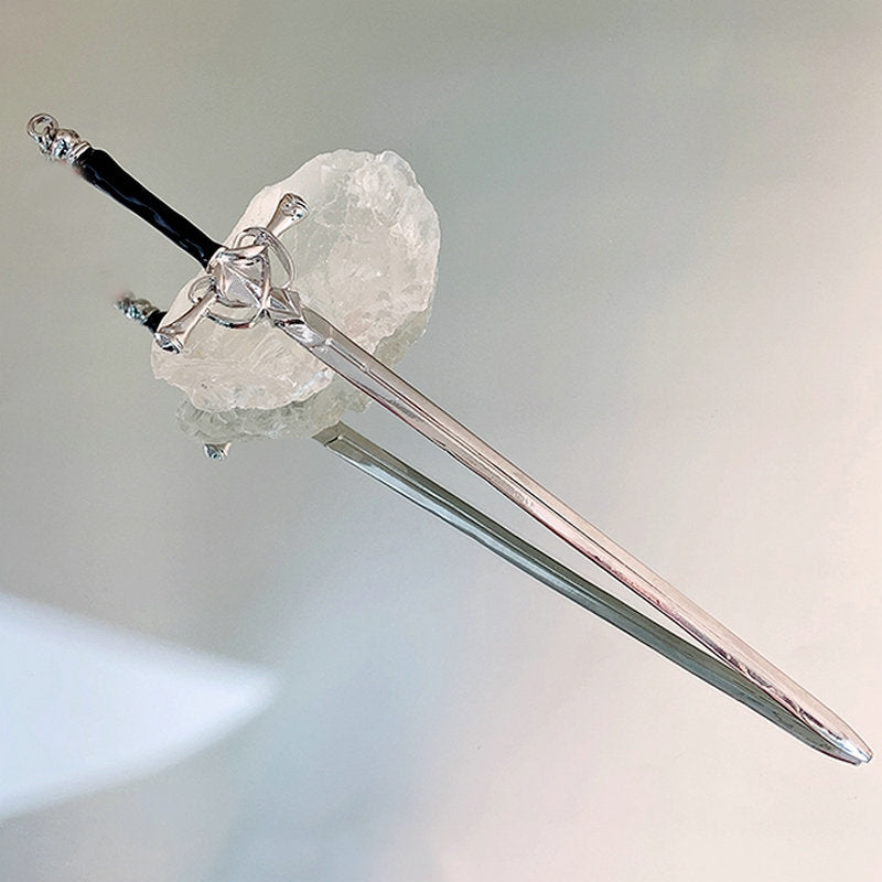 Metal Sword Hairpin Chinese Simple Hair Sticks for Women