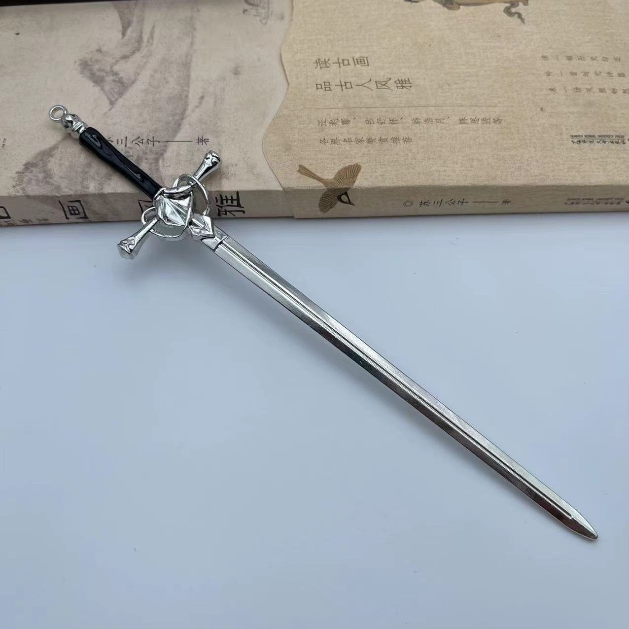 Metal Sword Hairpin Chinese Simple Hair Sticks for Women