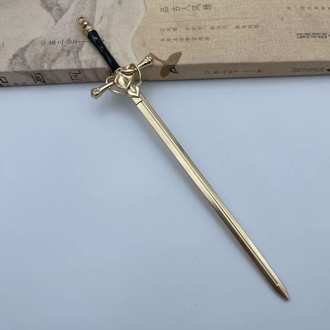 Metal Sword Hairpin Chinese Simple Hair Sticks for Women