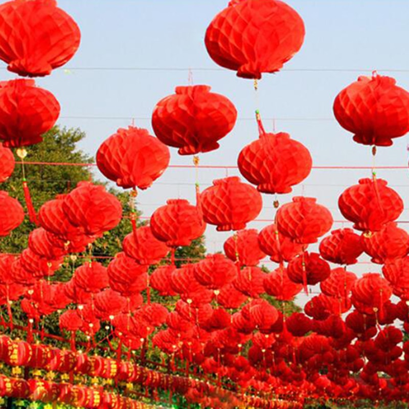 50 Pieces 6 Inch Traditional Chinese Red Paper Lantern