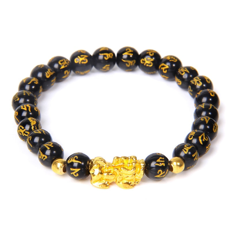 Feng Shui Stone Beads Pulsera Pixiu Rosa