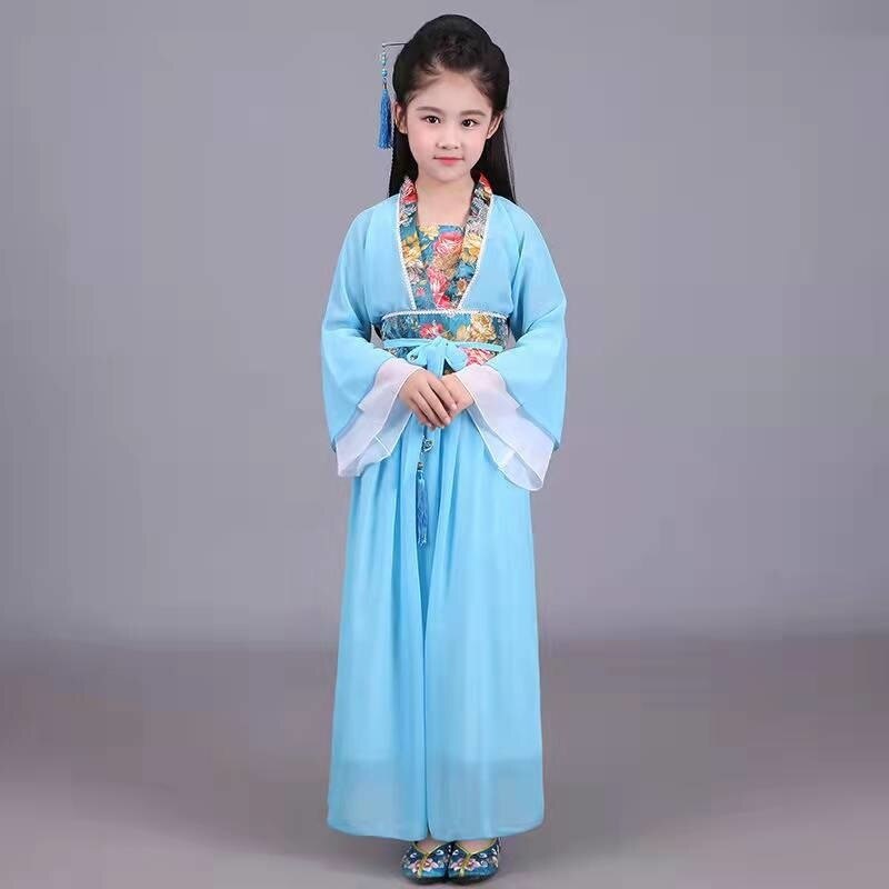 Girls Traditional Hanfu Outfit Christmas Party Dress