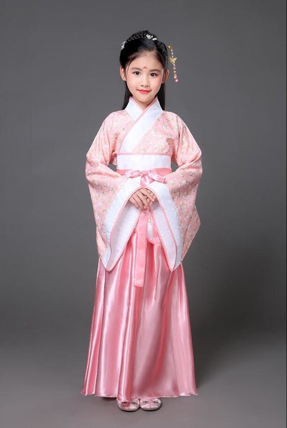 Girls Traditional Hanfu Outfit Christmas Party Dress