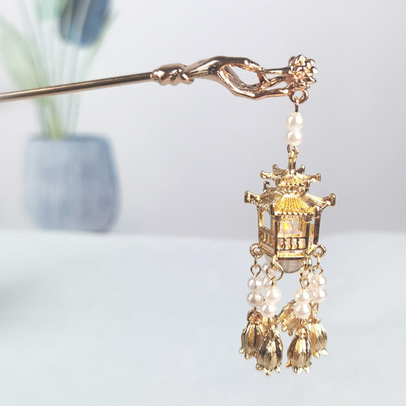 Palace Lantern Hairpin Pendant Jewelry for Hanfu Dress