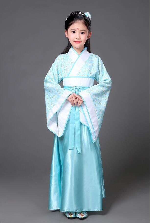 Girls Traditional Hanfu Outfit Christmas Party Dress