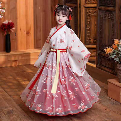 cherry blossom pink hanfu dress Girls hanfu Chinese style fairy dress cherry blossom skirt