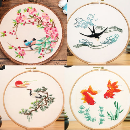 DIY Flower Pattern Printed Embroidery Kit