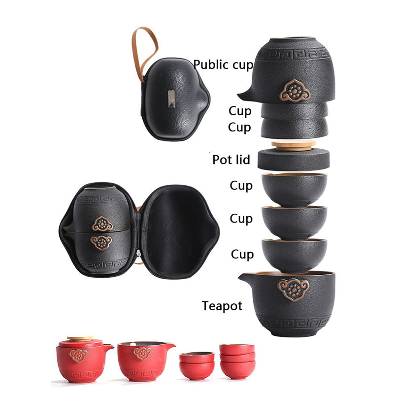 Chinese Ceramic Travel Kung Fu Tea Set