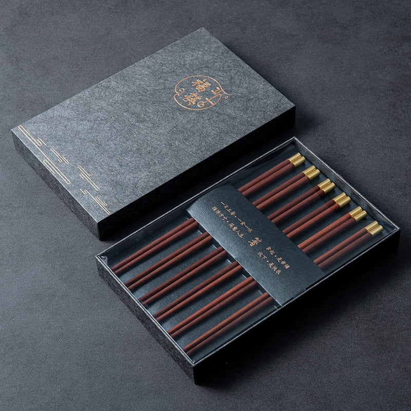 Premium Natural Red SandalWood Chinese Chopsticks Gift Box