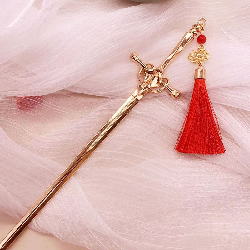 Metal Sword Hairpin Chinese Simple Hair Sticks for Women