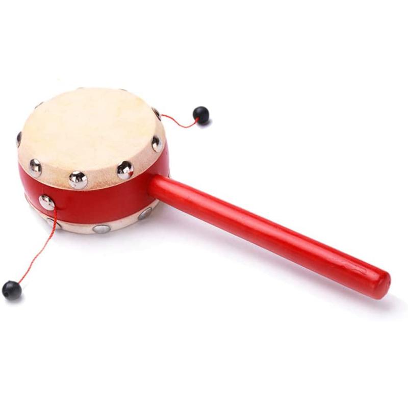 Chinese Traditional Sheepskin Wooden Rattle Baby Drum