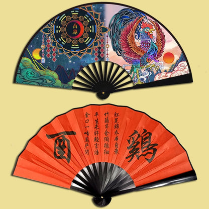 Retro Chinese Style Comics Zodiac Folding Fan