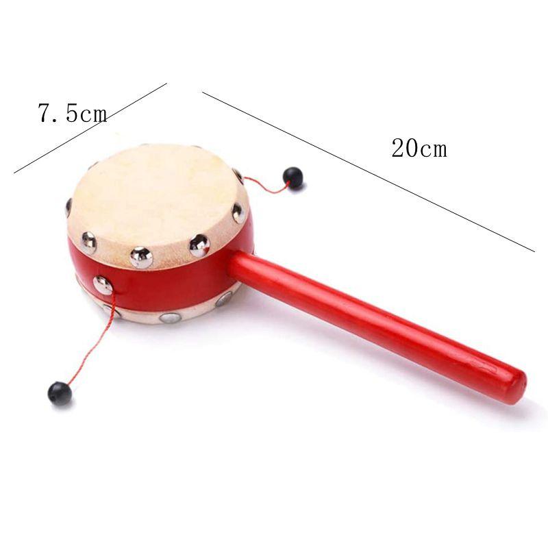 Chinese Traditional Sheepskin Wooden Rattle Baby Drum