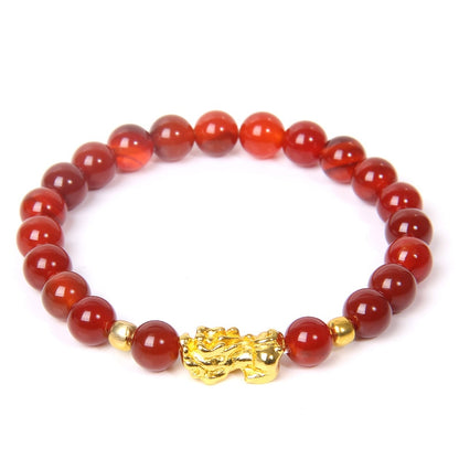 Feng Shui Stone Beads Pixiu Bracelet Pink