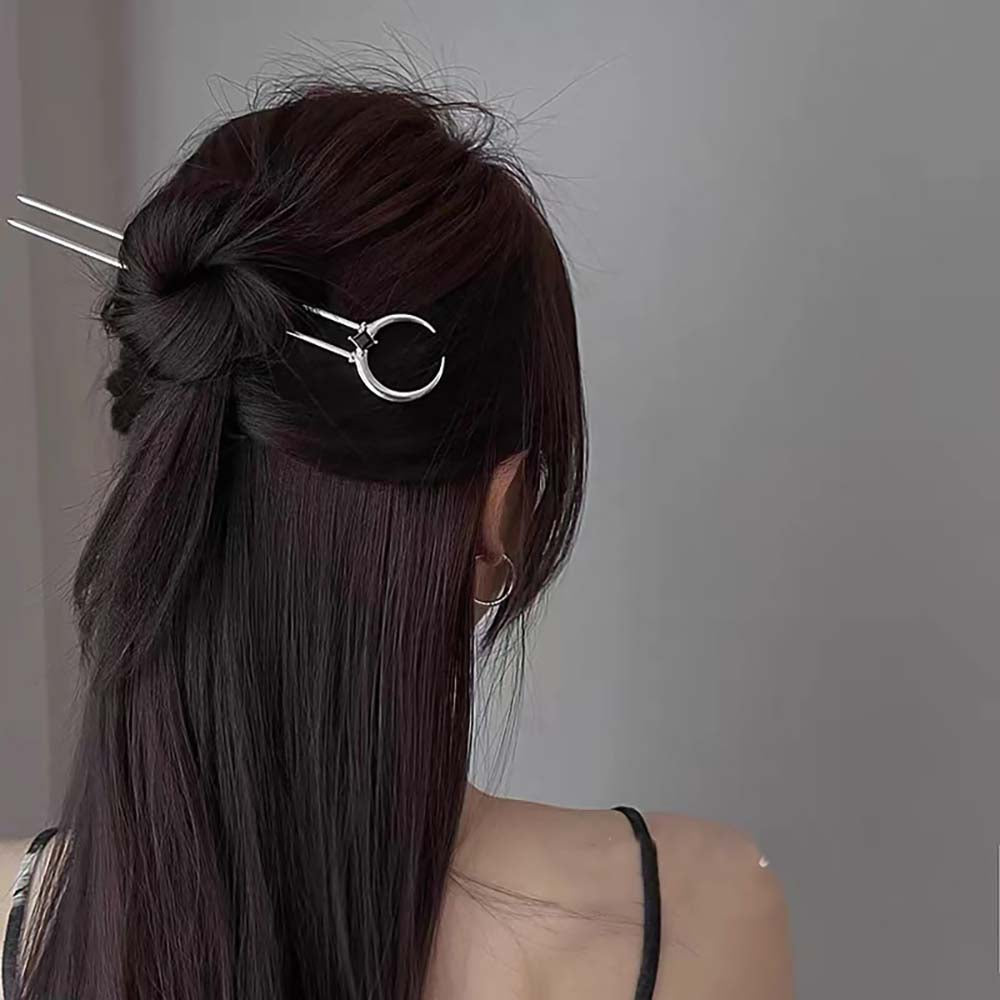 Women Crescent Hairpin Ancient Style U-Shape Hair Stick