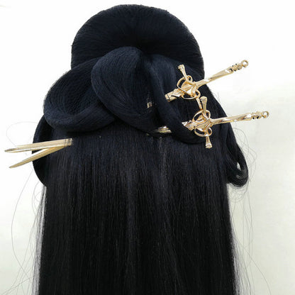 Metal Sword Hairpin Chinese Simple Hair Sticks for Women